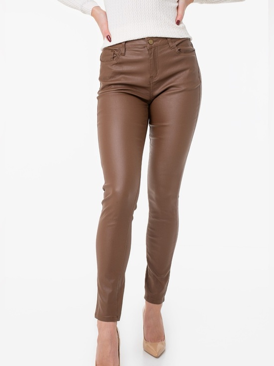 Molly Bracken Pants - Molly Bracken Cognac Pleather Pants